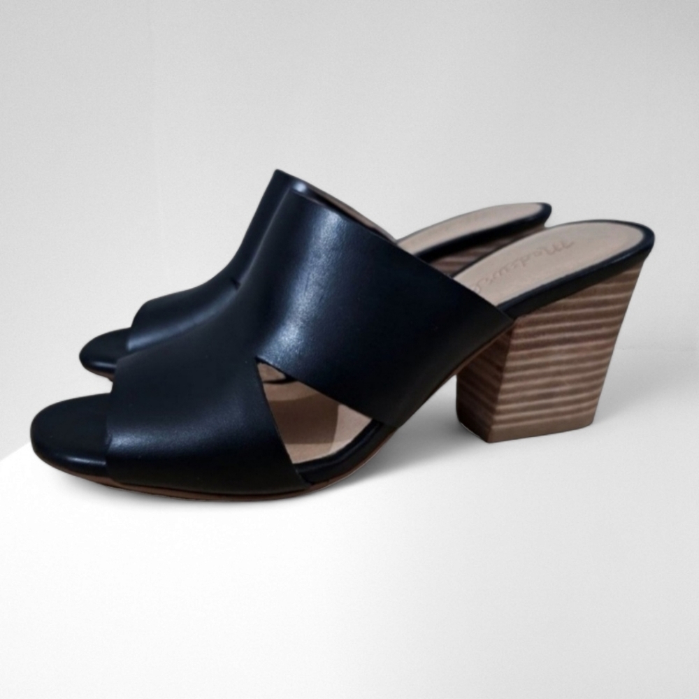 Madewell Black Leather Mules